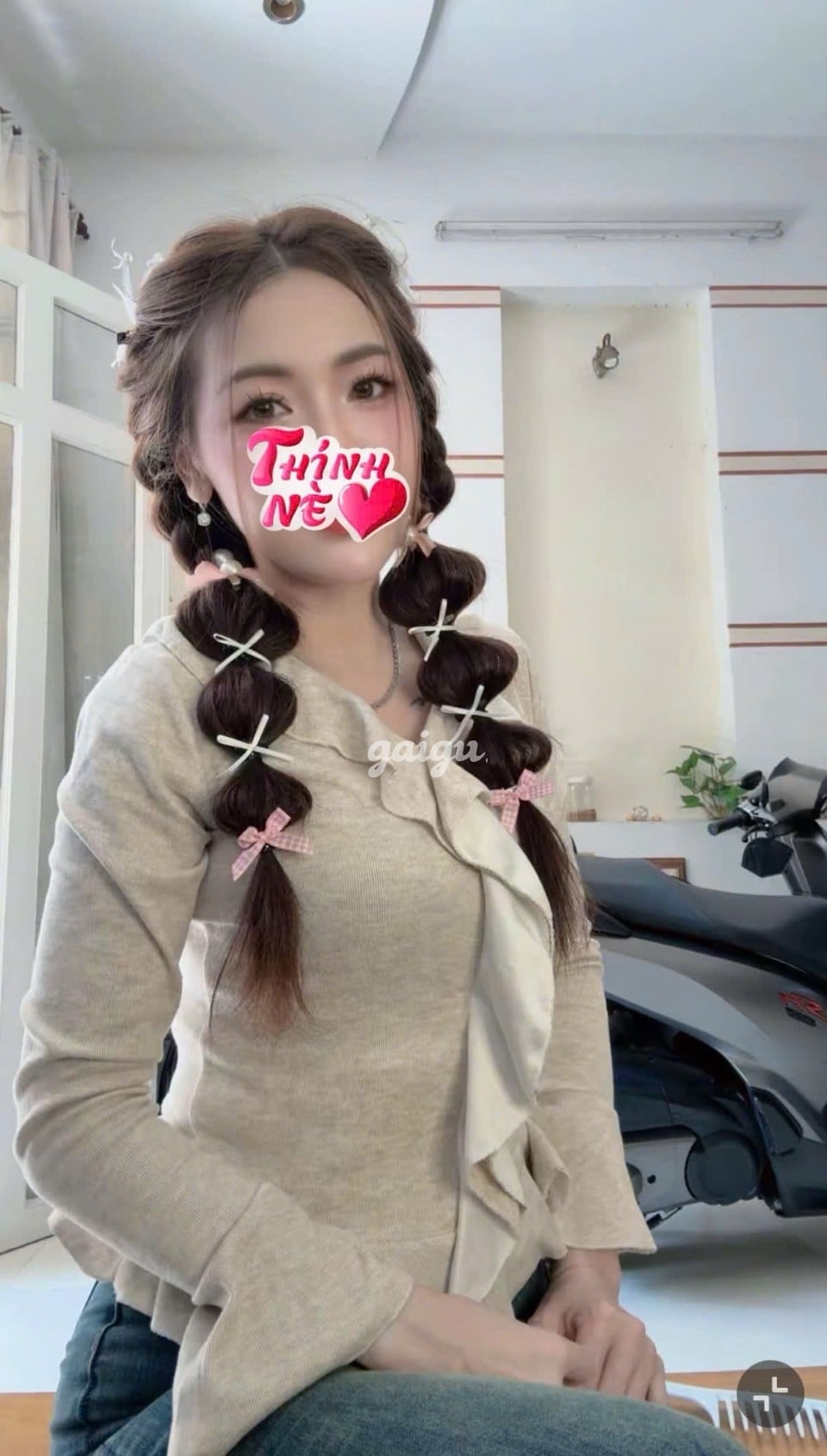 Khả Ngân,Da Trắng Mịn,Mặt Xinh Tây, Thân Hình Bé Nhỏ, Hàng đẹp Bím Hồng 第3张