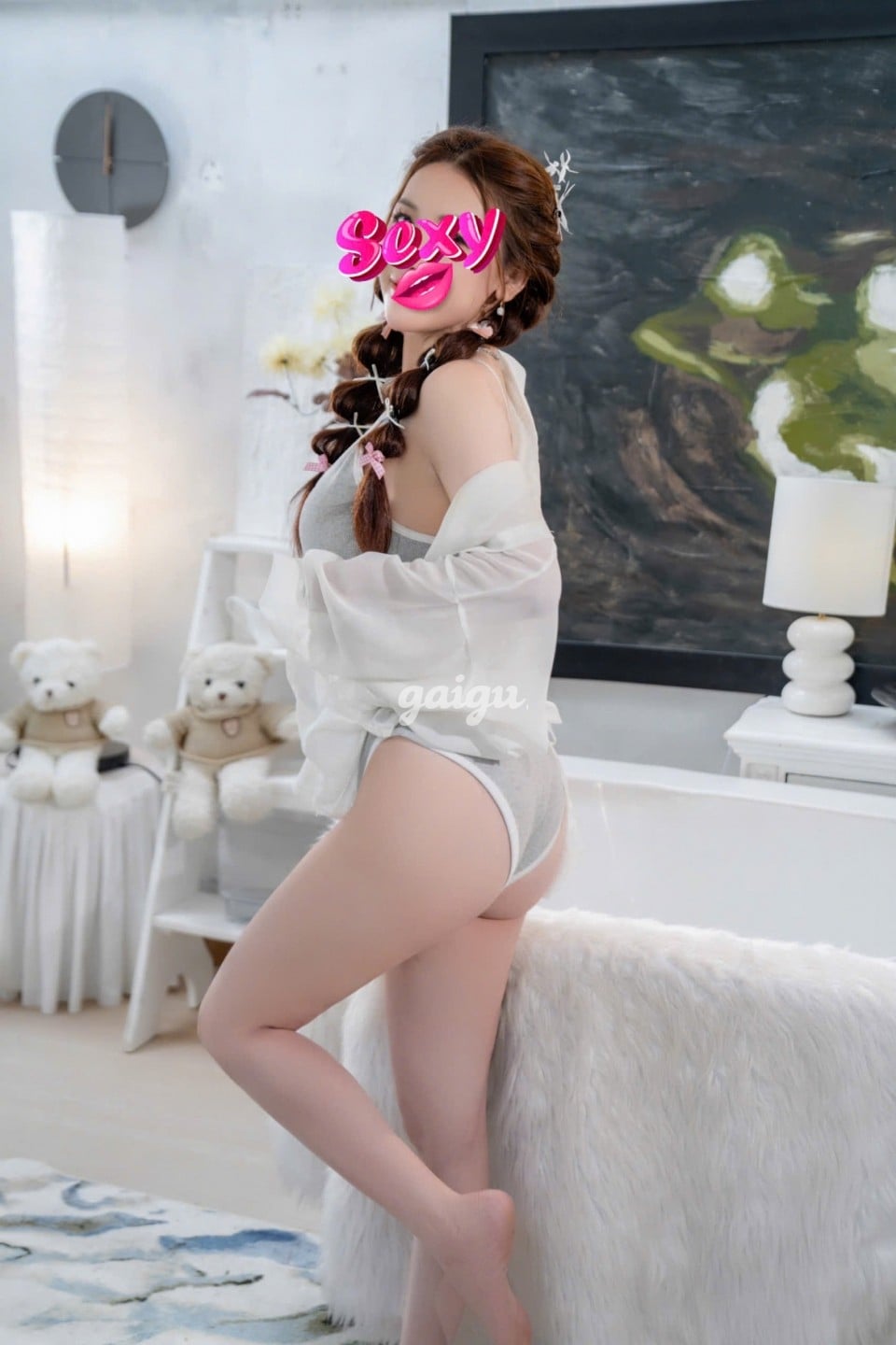 Khả Ngân,Da Trắng Mịn,Mặt Xinh Tây, Thân Hình Bé Nhỏ, Hàng đẹp Bím Hồng 第6张